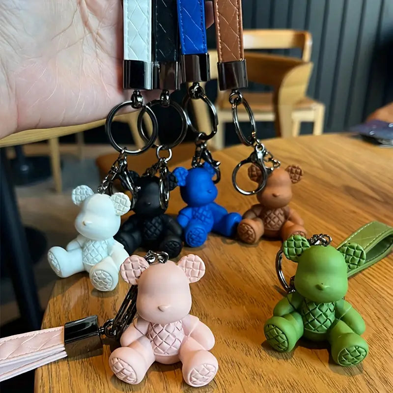 Cute Cartoon Bear Keychain for Bags and Couples