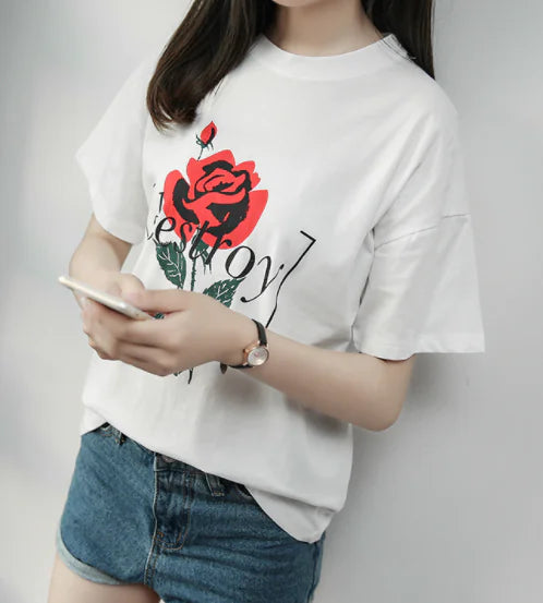 Printed Loose Fit Short Sleeve T-Shirt