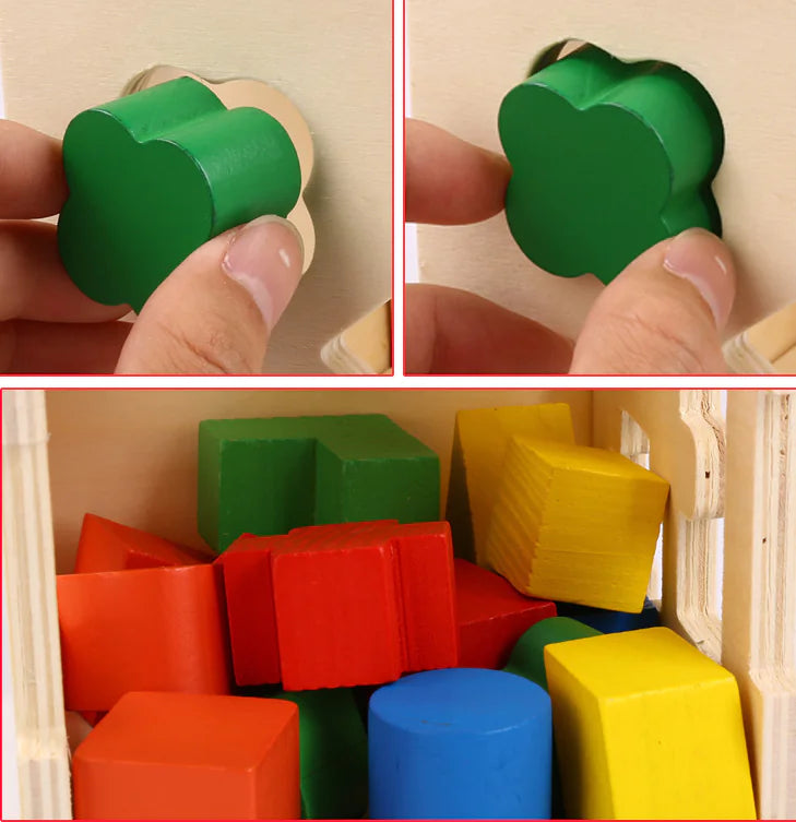 Wooden Geometric Shape Matching Blocks for Kids