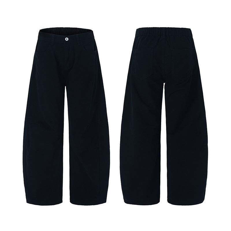 Mens Loose-Fit American-Style Retro Pleated Culottes