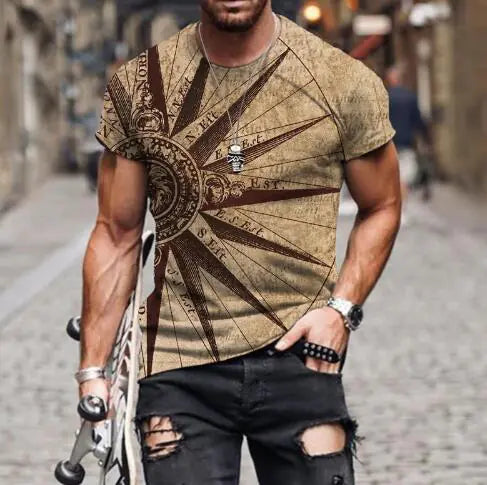 Men's 3D Printed Loose Fit T-Shirt - Summer 2023 Edition