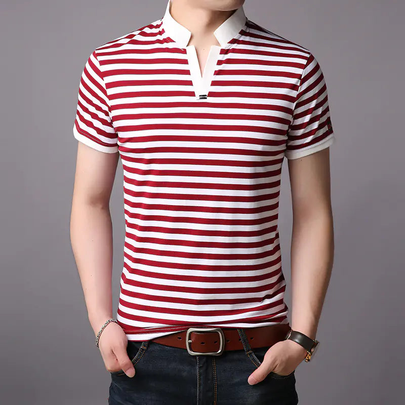 Men's Stylish Striped Short Sleeve T-Shirt for Summer