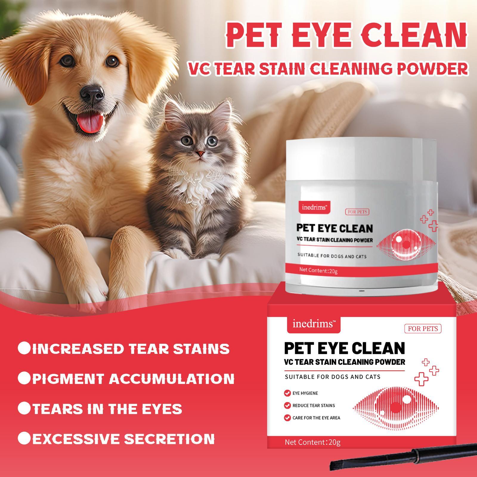 Pet Tear Stain Removal Powder - Natural And Gentle Formula, Eye And Fur Care, Tear Stain Removal And Brightening, An Essential Product For Pet Eye Cleaning.