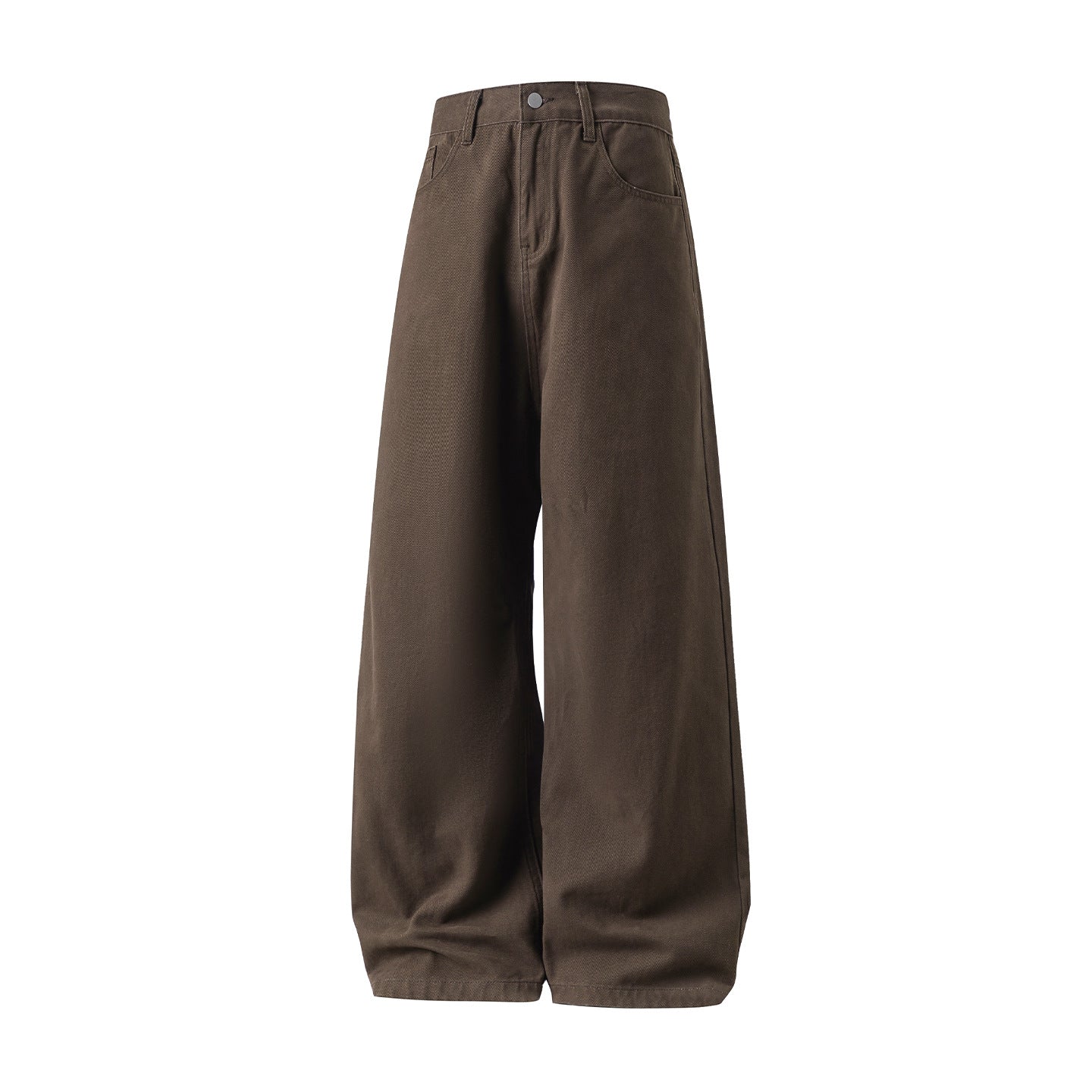 Textured Pure-cotton Slightly Elastic Trendy Vintage-style Trousers