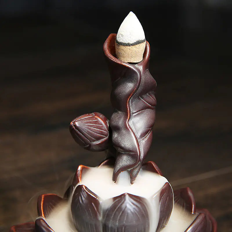 Lotus Incense Burner with Backflow Design