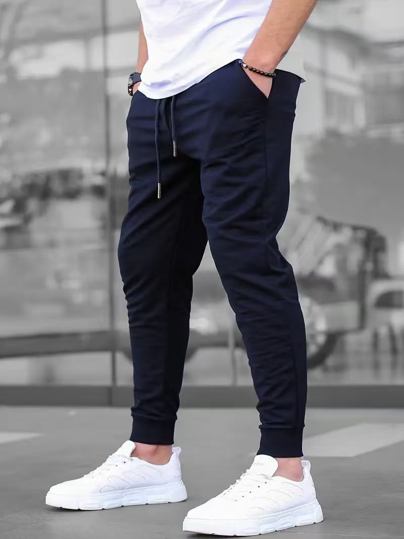 Mens Pants European And American High-Street Retro Casual Terry Cloth Style