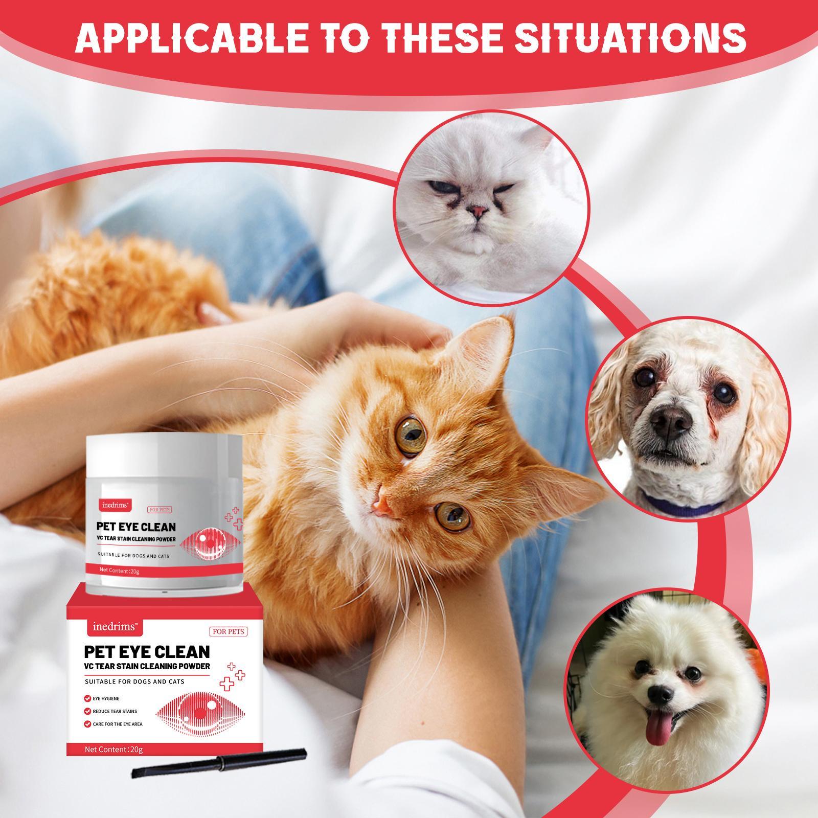 Pet Tear Stain Removal Powder - Natural And Gentle Formula, Eye And Fur Care, Tear Stain Removal And Brightening, An Essential Product For Pet Eye Cleaning.