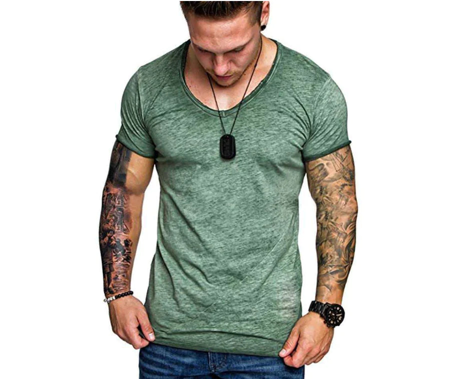 Men's Summer Color Block Short Sleeve T-Shirt