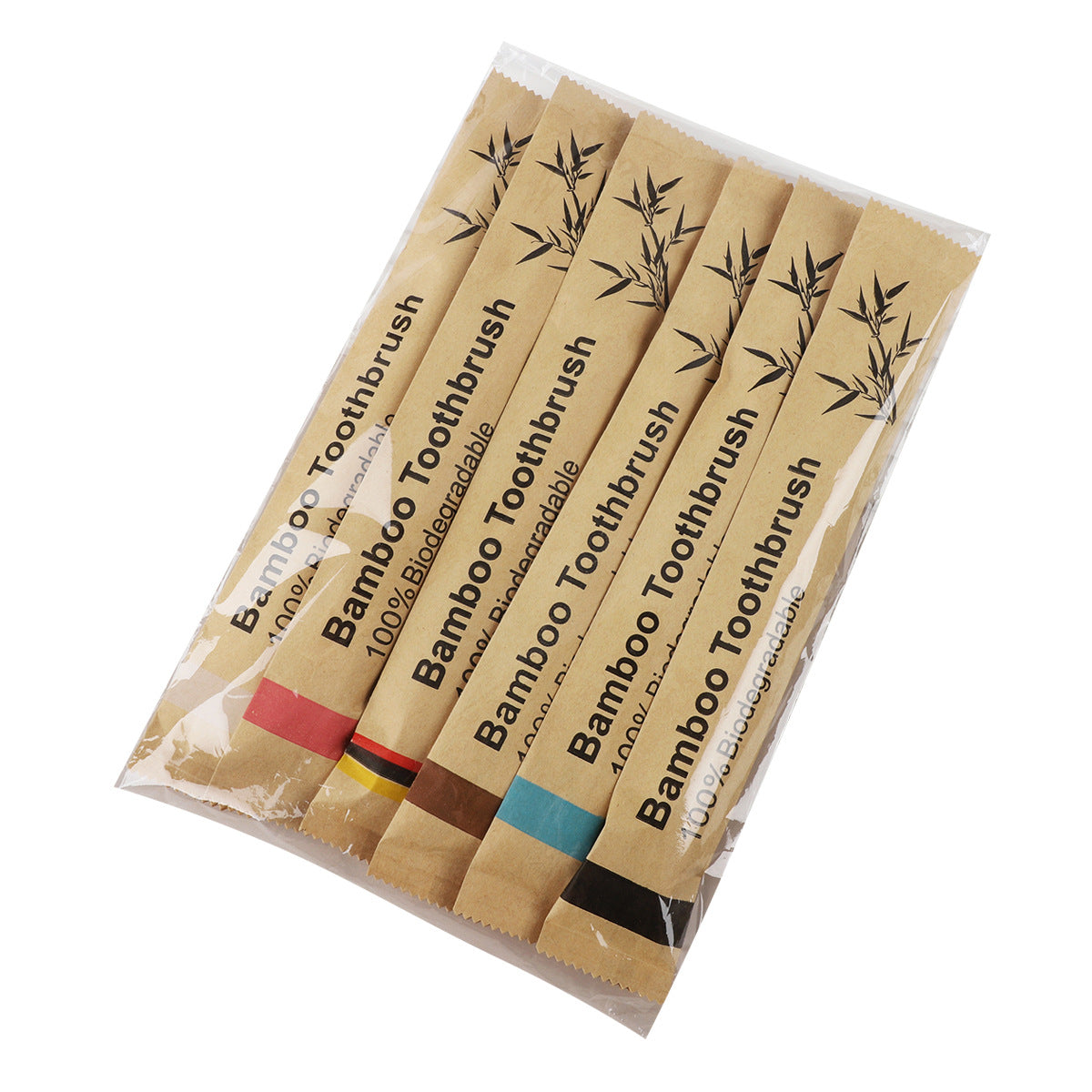 Biodegradable Bamboo Toothbrushes in Paper Bags (Set)