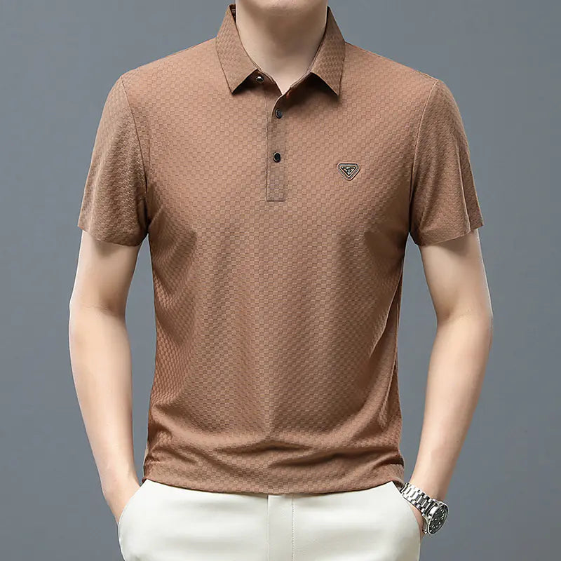 Men's Summer Stretch Polo Shirt - Lightweight Short Sleeve