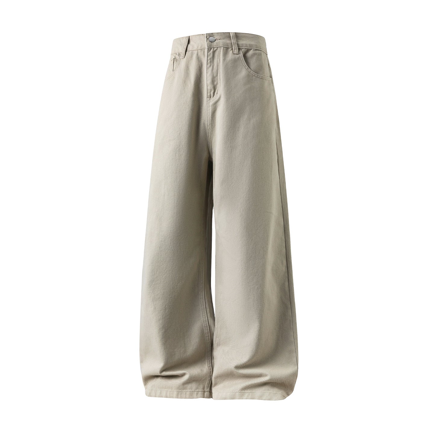Textured Pure-cotton Slightly Elastic Trendy Vintage-style Trousers
