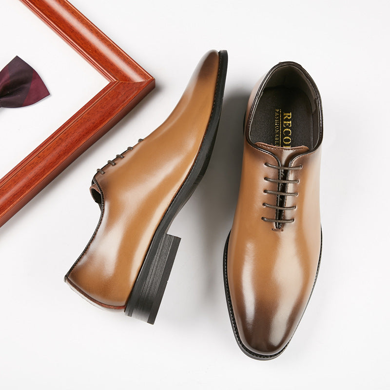 Men's Formal Leather Lace-up Shoes for Young Gentlemen