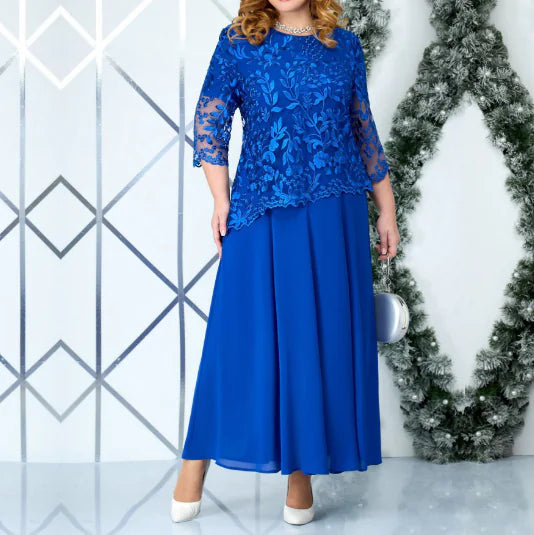 Elegant Plus Size Dress with Lace (One Piece)
