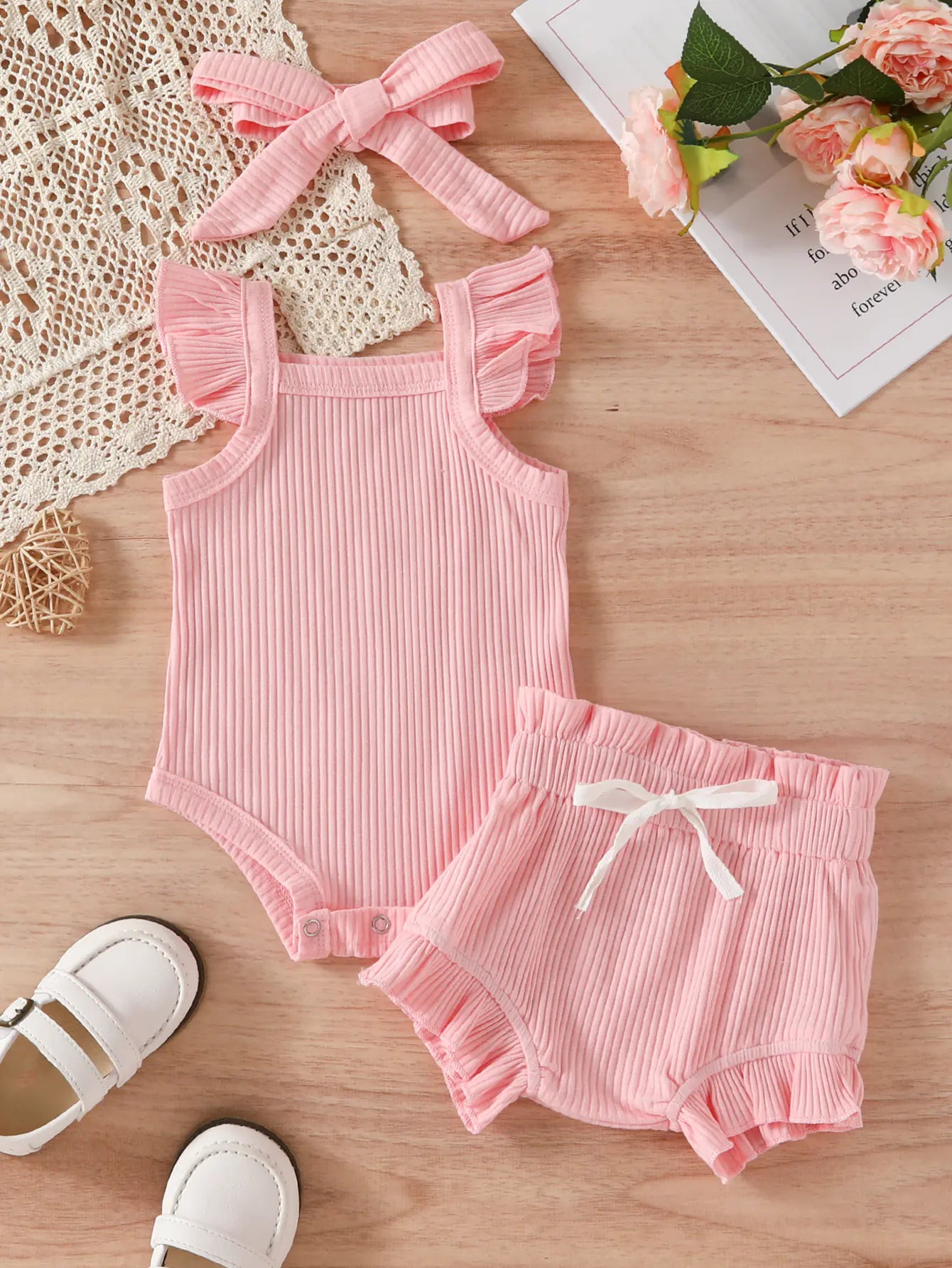 Baby Summer Romper and Shorts Set for Girls