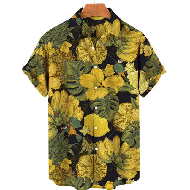 Men's Casual 3D Digital Print Short Sleeve Shirt