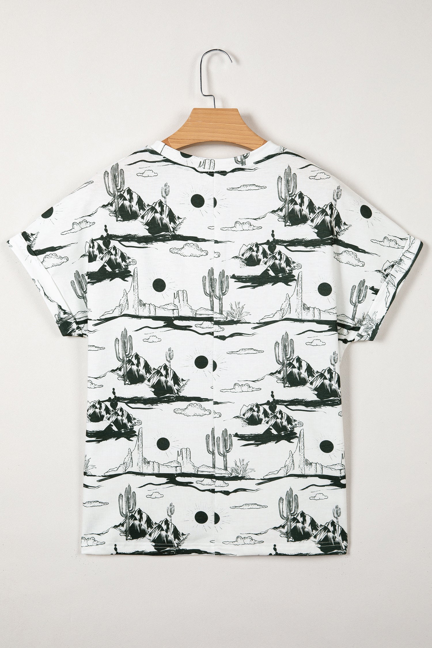 Black Desert Sand Print Short Sleeve Knit Top