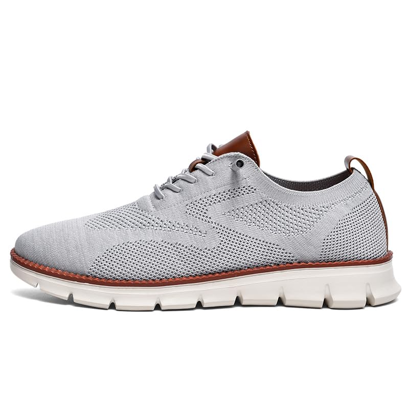 Breeze Shoes for Men Comfortable Dress Shoes for Men Oxfords Lace-Up Lightweight Casual Walking Shoes Mens wearbreeze Shoes Breeze Urban Shoes Breathable Upper Grey