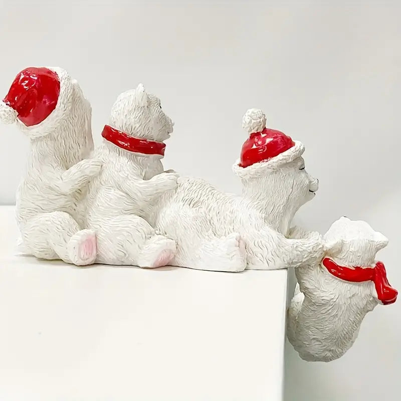 Cute Polar Bear Resin Statue for Home Decor
