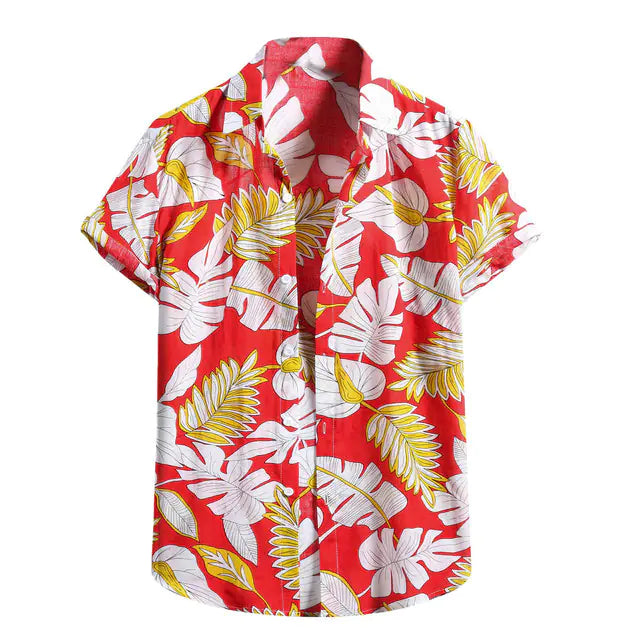 Vintage Hawaiian Cotton Linen Short Sleeve Shirt