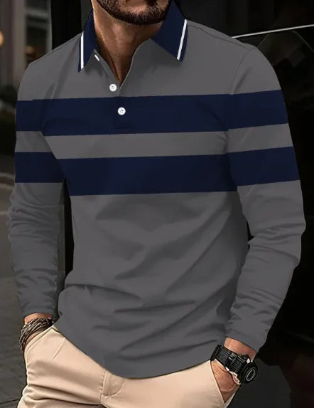 Men's 3D Digital Print Lapel Short Sleeve Polo Shirt