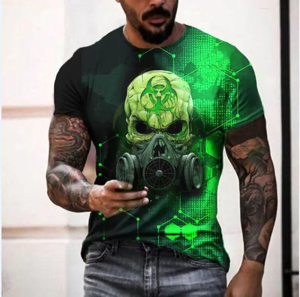 Men's Casual 3D Digital Print Short Sleeve T-Shirt