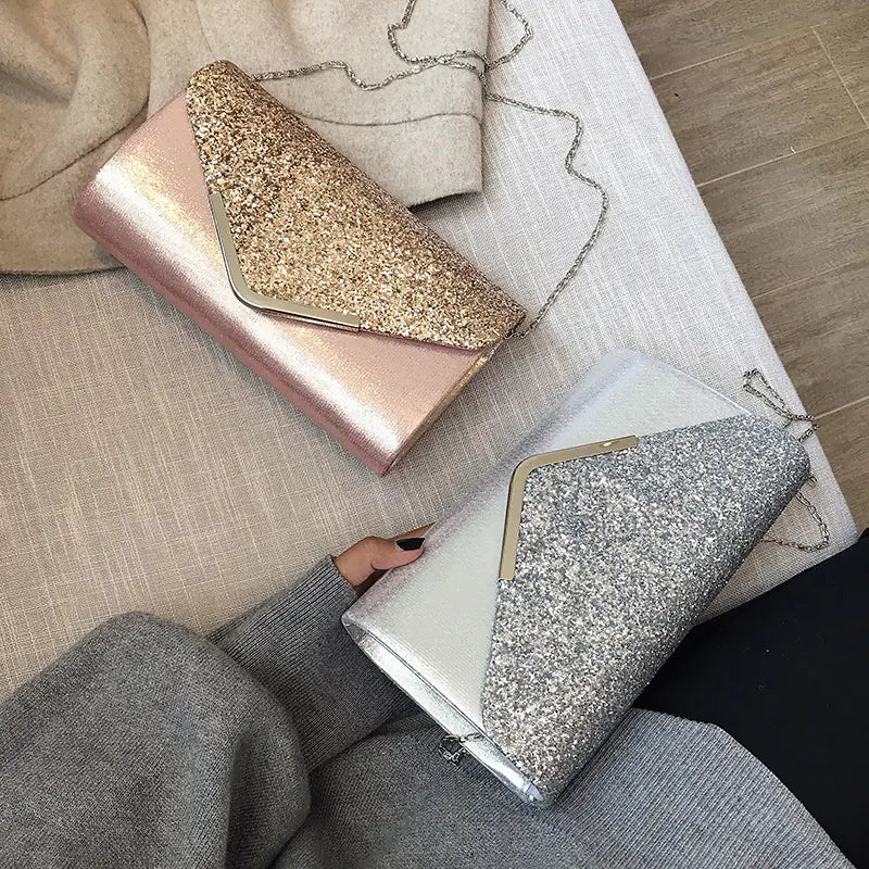 Fashionable Women's Chain Envelope Clutch Bag
