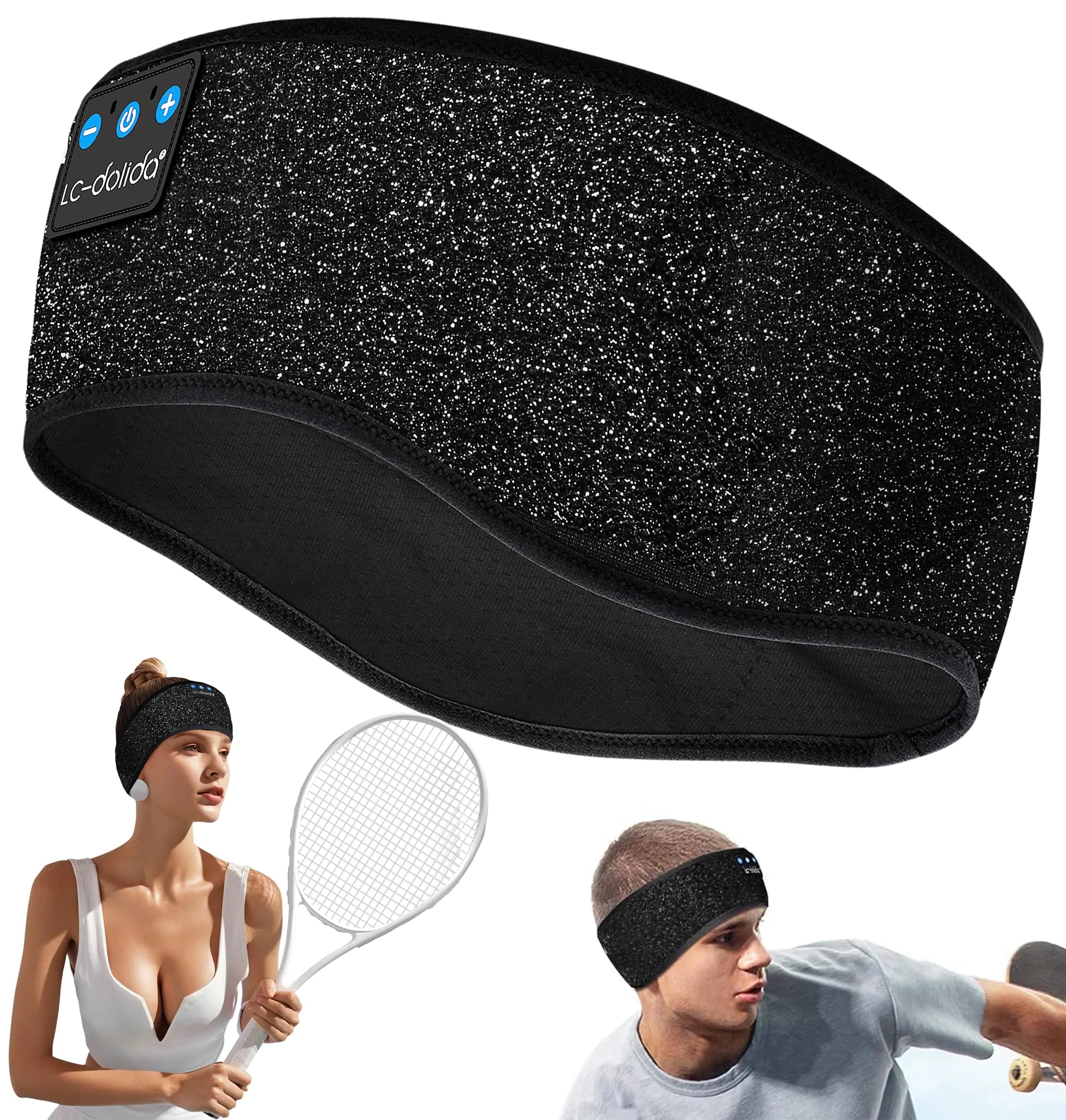 LC-dolida Headband Headphones Bluetooth 5.4 Headband Sleep Headphones with Ultra-Thin HD Stereo Speaker Sleep Headband Earphones Wireless for Workout Yoga Insomnia Running Meditation Gifts