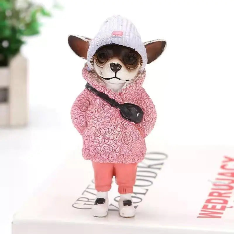Cute Puppy Resin Backpack Dog Sculpture for Home Decor