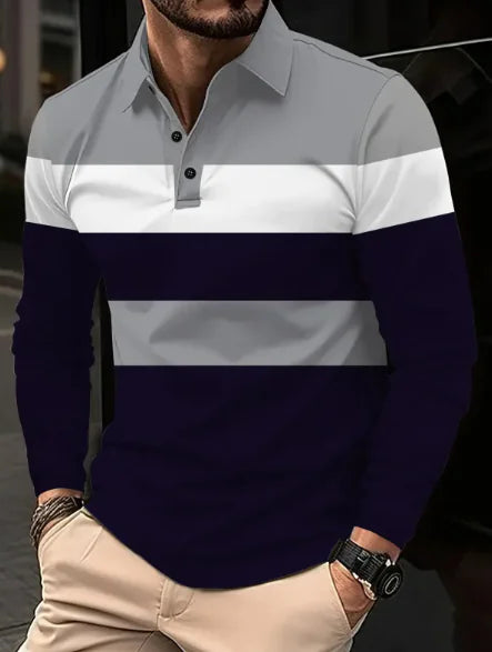 Men's 3D Digital Print Lapel Short Sleeve Polo Shirt