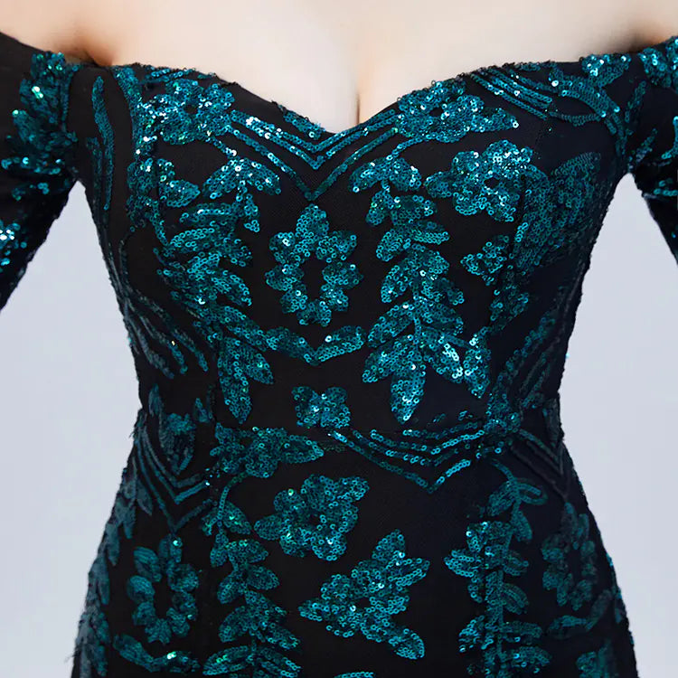 Elegant Champagne One-Shoulder Mermaid Evening Gown