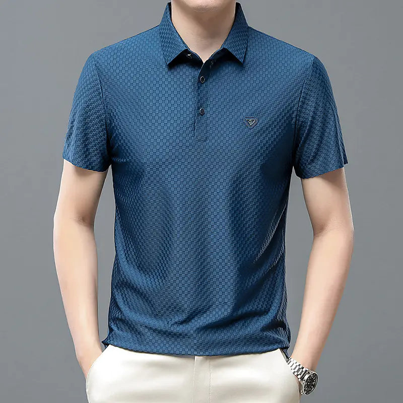 Men's Summer Stretch Polo Shirt - Lightweight Short Sleeve