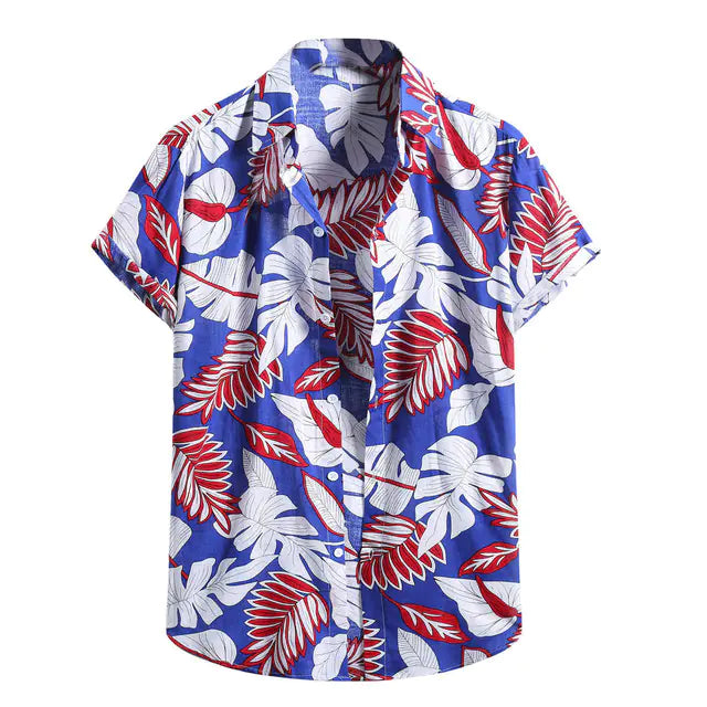 Vintage Hawaiian Cotton Linen Short Sleeve Shirt