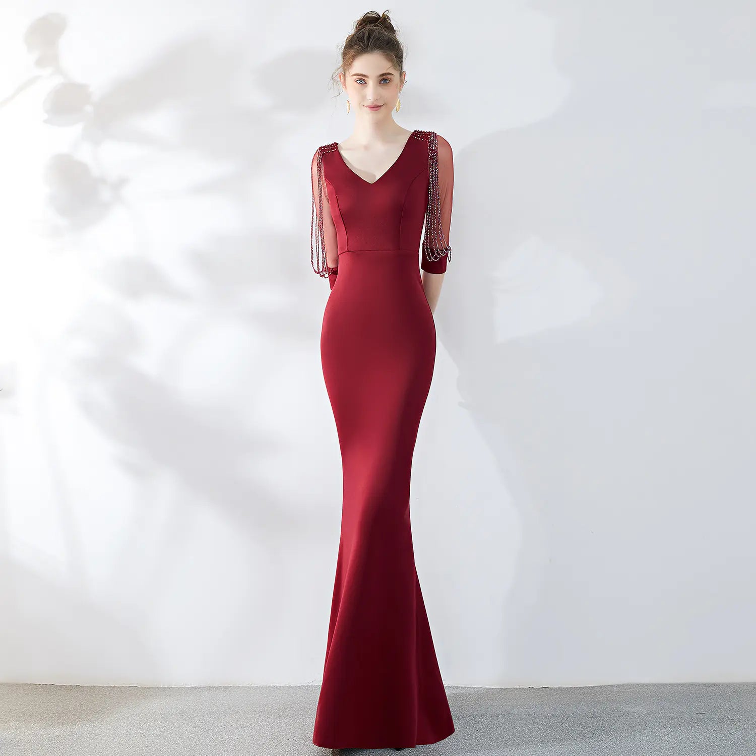 Bridal Cocktail Dress - Sexy Red Mermaid Evening Gown