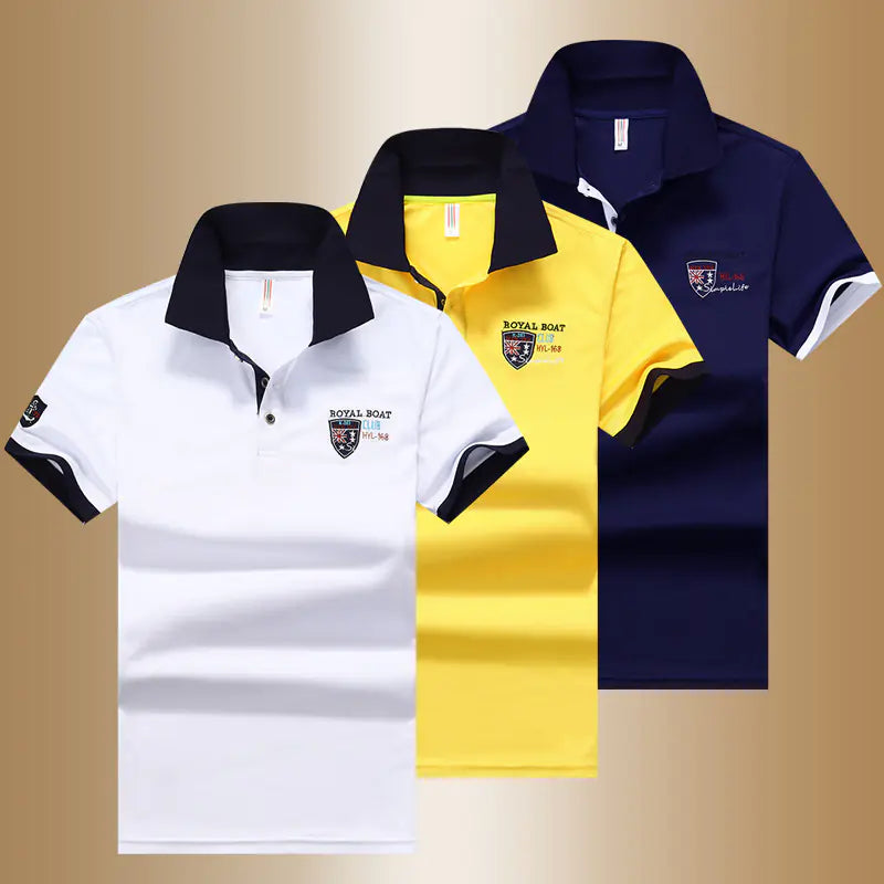 Men's Summer Cotton Short Sleeve Polo T-Shirt