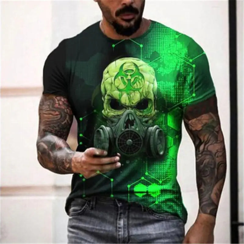 Men's Casual 3D Digital Print Short Sleeve T-Shirt
