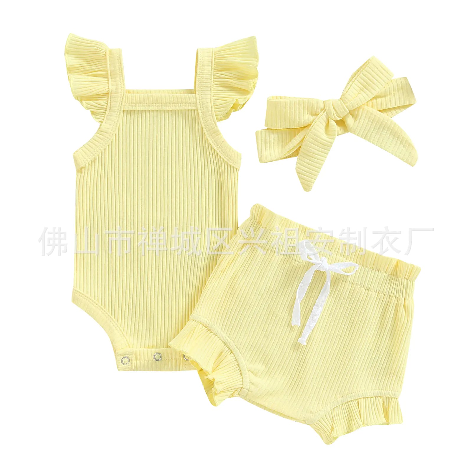 Baby Summer Romper and Shorts Set for Girls