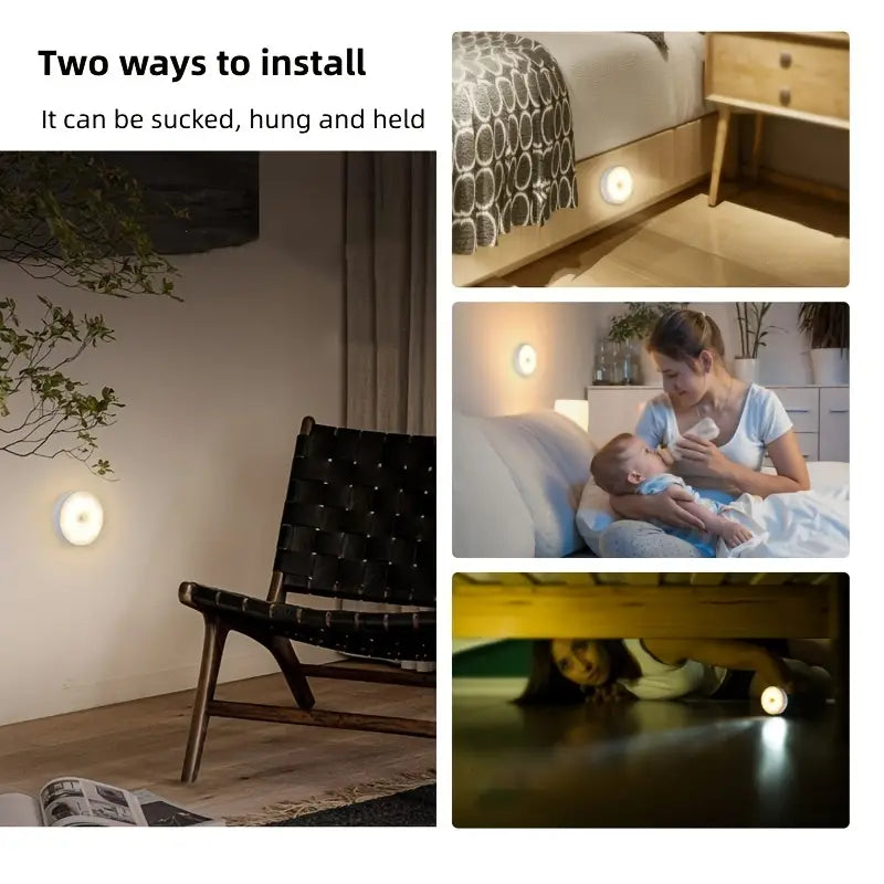 Rechargeable Cordless LED Night Light with Sensor
