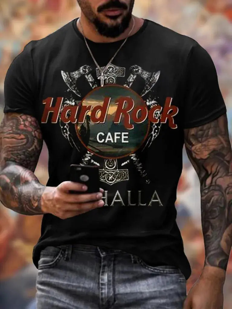Men's Casual 3D Digital Print Short Sleeve T-Shirt