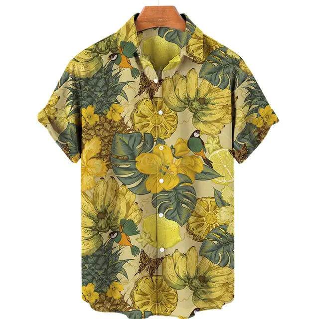 Men's Casual 3D Digital Print Short Sleeve Shirt