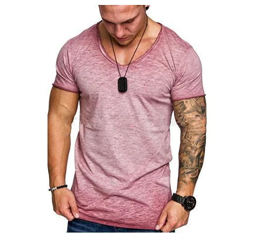 Men's Summer Color Block Short Sleeve T-Shirt
