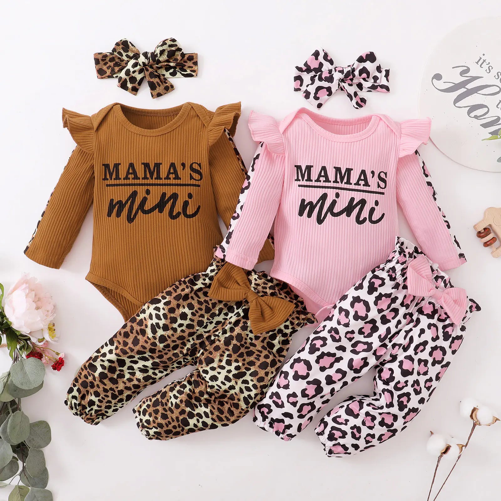 Newborn Baby Girl Outfit Set with Ruffles and Bow