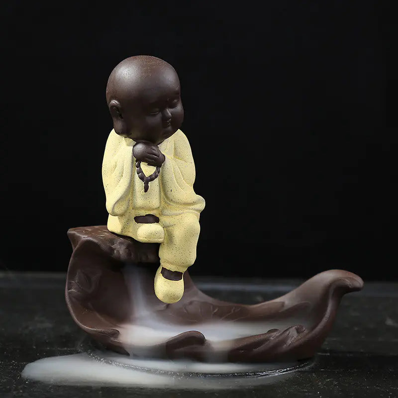 Ceramic Backflow Incense Burner Zen Home Decor Piece