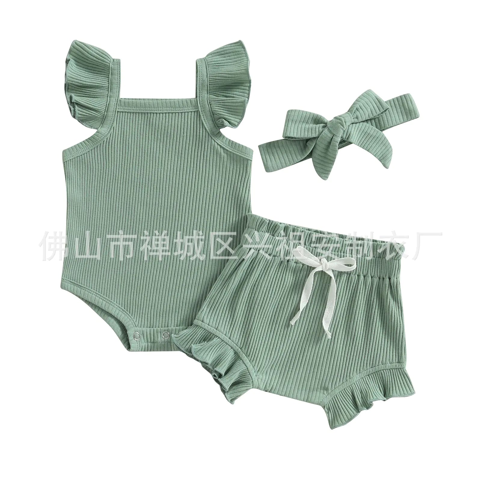 Baby Summer Romper and Shorts Set for Girls
