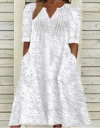 Trendy Lace Dress with Pocket (One Piece)