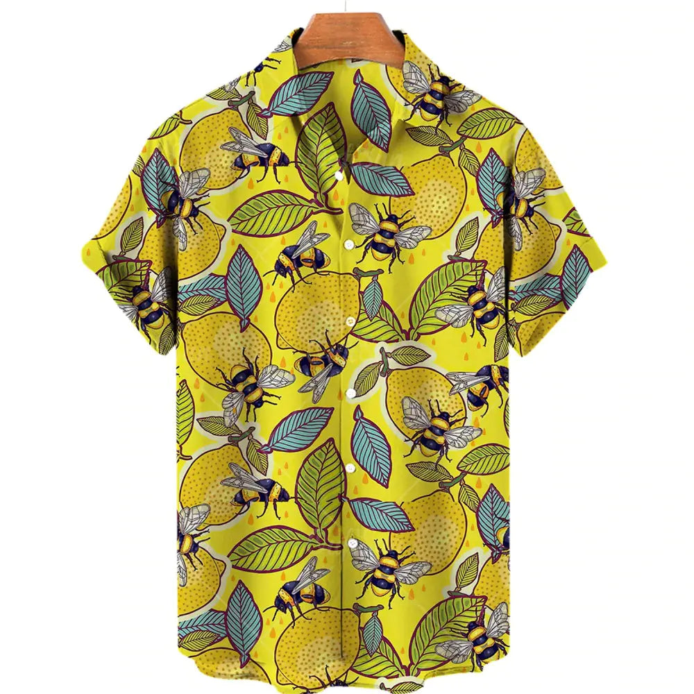 Men's Casual 3D Digital Print Short Sleeve Shirt